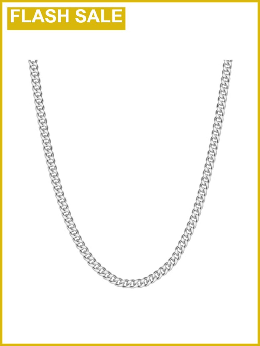 Mens Stainless Steel Cuban Link Chain Necklace 5mm Lobster Clasp